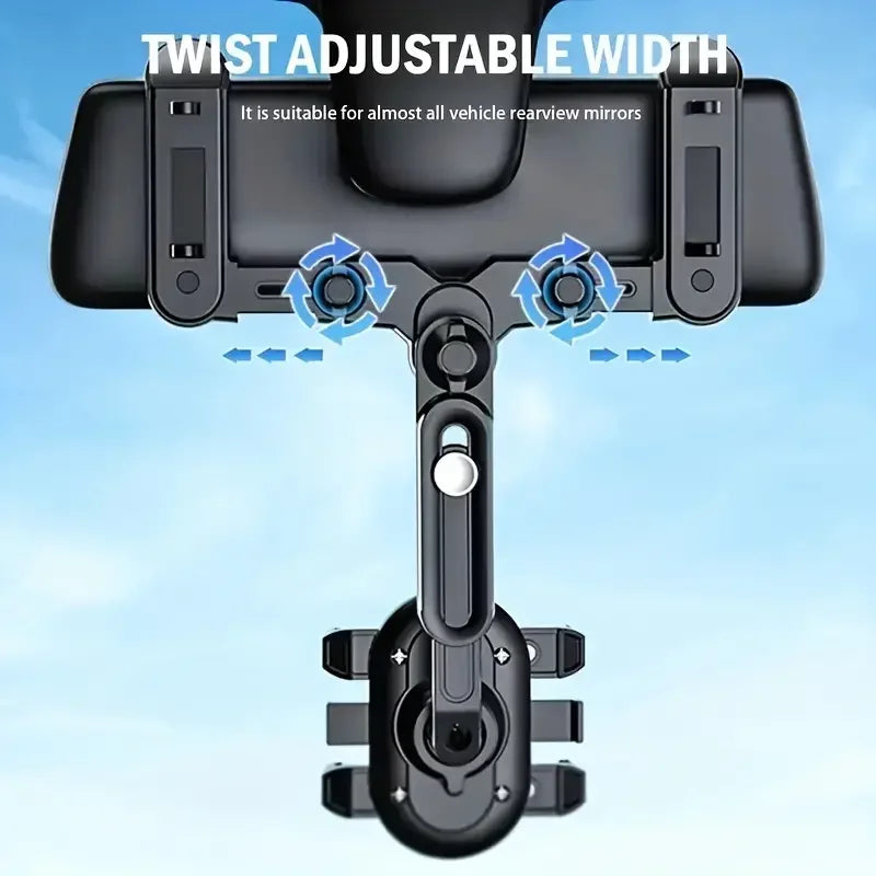 360° Rotating Car Rearview Mirror Phone Holder